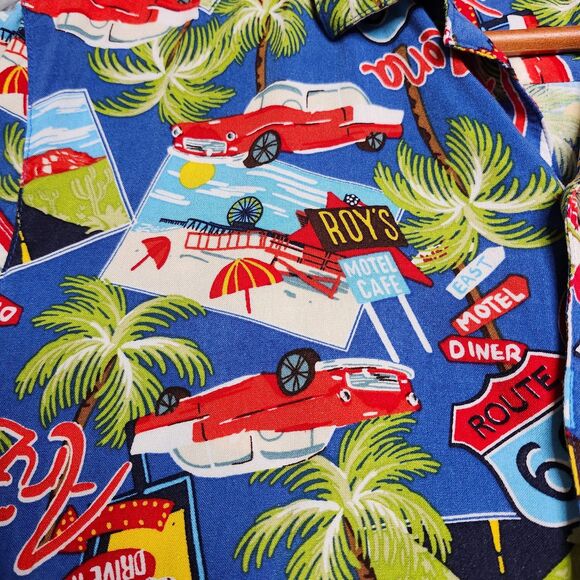 Route 66 Hawaiian Shirt Adult Size Small Arizona California Texas Cars Roys Mens - Picture 5 of 11